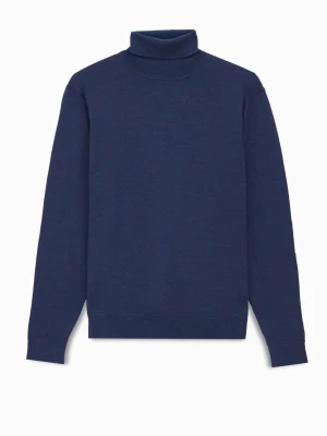 SWETER WALDEN GOLF NIEBIESKI Z WEŁNY Recman