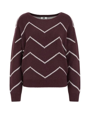 Sweter WE Fashion ciemnofioletowy melanż