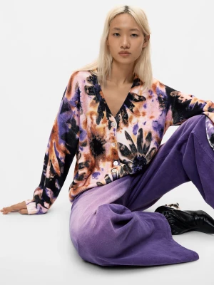 Kardigan w kwiaty Desigual czerwony