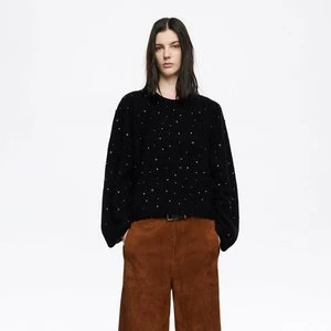 Sweter wełna boxy kamyczki czarny BIMBA Y LOLA