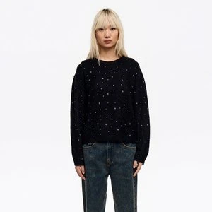 Sweter wełna boxy kamyczki czarny BIMBA Y LOLA