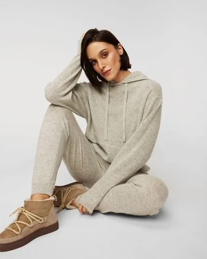 Sweter Wełniano-kaszmirowy Z Kapturem Damski Allude