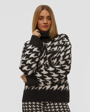 Sweter Wełniany Damski Perfect Moment Chunky Houndstooth Sweater