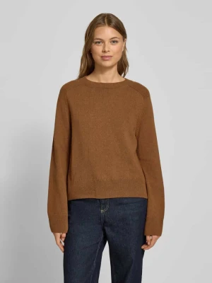 Sweter wełniany krótki z okrągłym dekoltem LANIUS