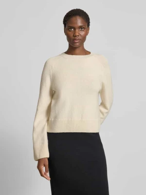 Sweter wełniany krótki z okrągłym dekoltem LANIUS