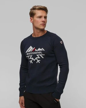 Sweter Wełniany Męski Rossignol Jacquard Crew Neck