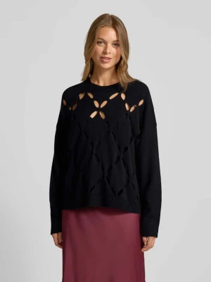 Sweter wełniany o kroju oversized z czystej wełny lana Liu Jo White
