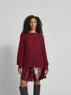 Sweter wełniany o kroju oversized z dodatkiem moheru ROTATE Bordowy