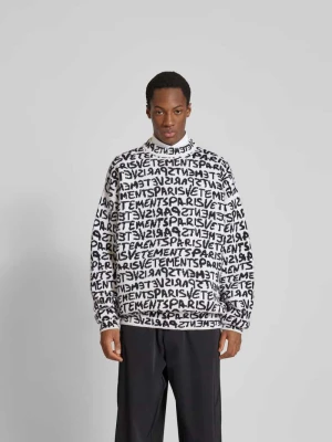 Sweter wełniany o kroju oversized ze stójką Vetements Biały