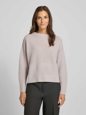 Sweter wełniany o kroju regular fit z domieszką kaszmiru i fakturowanym wzorem Windsor
