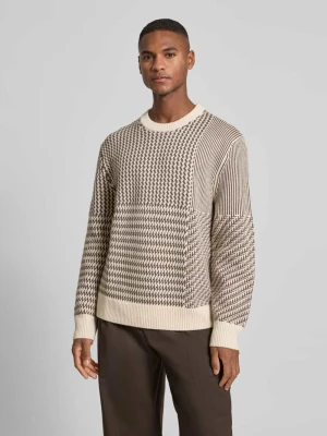 Sweter wełniany o kroju regular fit z okrągłym dekoltem CK Calvin Klein