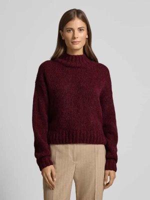 Sweter wełniany o kroju relaxed fit z dodatkiem wełny z alpaki o wyglądzie dzianiny Marc Cain