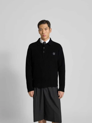 Sweter wełniany z czystej wełny Maison Kitsuné Czarny