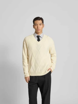 Sweter wełniany z czystej wełny Maison Kitsuné Złamany biały