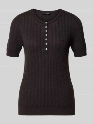 Sweter wełniany z czystej wełny model 'MEADIE' CPH MUSE Ciemnobrązowy