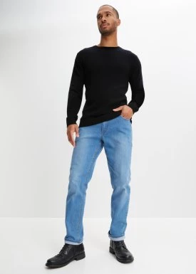 Sweter wełniany z domieszką materiału Good Cashmere Standard®, okrągły dekolt bonprix