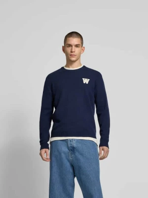 Sweter wełniany z imitacji dzianiny Wood Wood