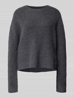 Sweter wełniany z mieszanki alpaki i wełny Juvia Antracytowy