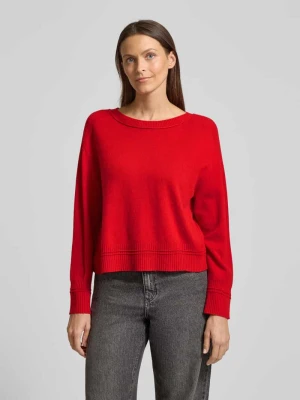 Sweter wełniany z mieszanki żywej wełny i kaszmiru z dekoltem w łódkę Marc Cain