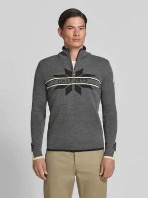 Sweter wełniany z nadruk z logo model 'Nale' Dale of Norway Ciemnoszary