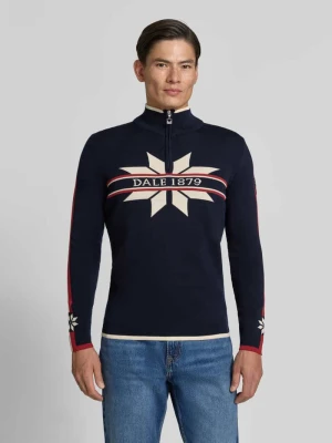 Sweter wełniany z nadruk z logo model 'Nale' Dale of Norway Granatowy