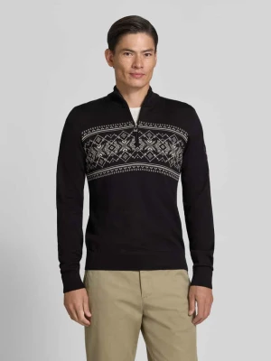 Sweter wełniany z naszywką z logo model 'Liaset' Dale of Norway Czarny