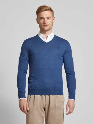 Sweter wełniany z wyhaftowanym logo Polo Ralph Lauren