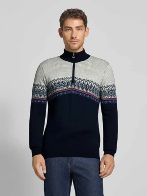Sweter wełniany z zapinanym kołnierzem Dale of Norway