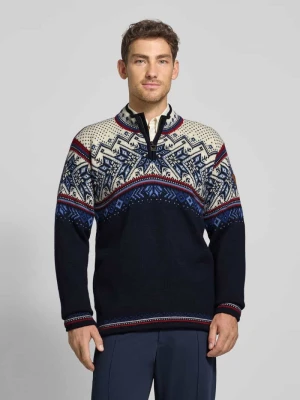 Sweter wełniany z zapinanym kołnierzem Dale of Norway