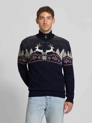Sweter wełniany z zapinanym kołnierzem Dale of Norway
