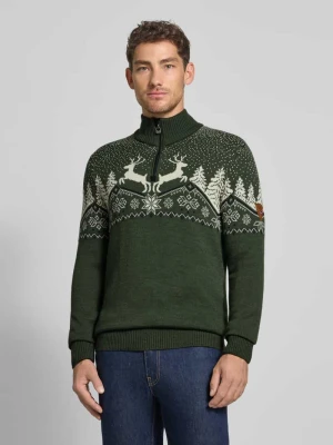 Sweter wełniany z zapinanym kołnierzem Dale of Norway