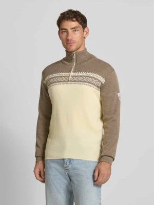 Sweter wełniany z zapinanym kołnierzem model ‘Dalestolen’ Dale of Norway