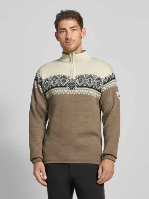 Sweter wełniany z zapinanym kołnierzem model ‘Moritz’ Dale of Norway