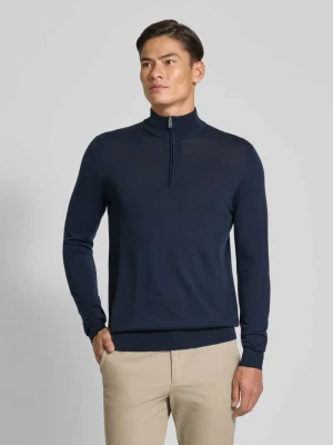 Sweter z wełny merino z kołnierzem zapinanym Profuomo