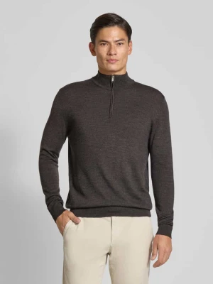 Sweter z wełny merino z kołnierzem zapinanym Profuomo