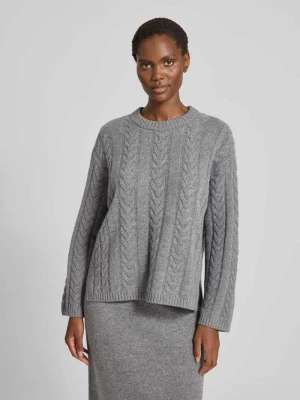 Sweter wełniany ze ściegiem warkoczowym model ‘Bryndis’ MOS MOSH