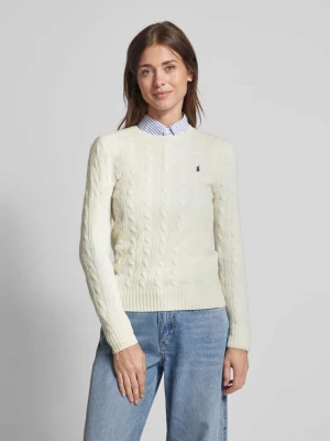 Sweter ze ściegiem warkoczowym model ‘JULIANNA’ Polo Ralph Lauren