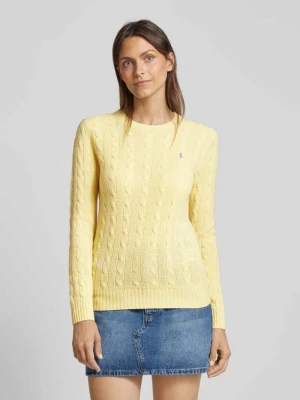 Sweter wełniany ze ściegiem warkoczowym model ‘JULIANNA’ Polo Ralph Lauren