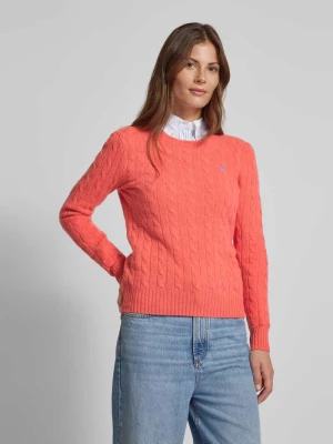 Sweter wełniany ze ściegiem warkoczowym model ‘JULIANNA’ Polo Ralph Lauren