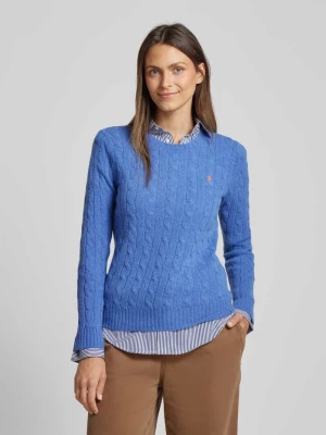 Sweter ze ściegiem warkoczowym model ‘JULIANNA’ Polo Ralph Lauren