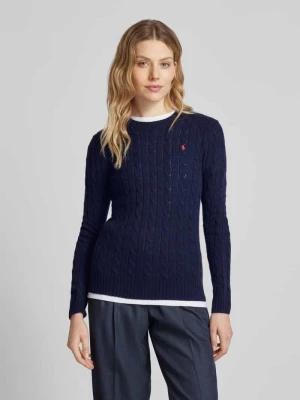 Sweter ze ściegiem warkoczowym model ‘JULIANNA’ Polo Ralph Lauren