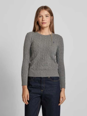 Sweter ze ściegiem warkoczowym model ‘JULIANNA’ Polo Ralph Lauren