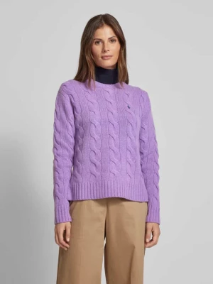 Sweter wełniany ze ściegiem warkoczowym Polo Ralph Lauren