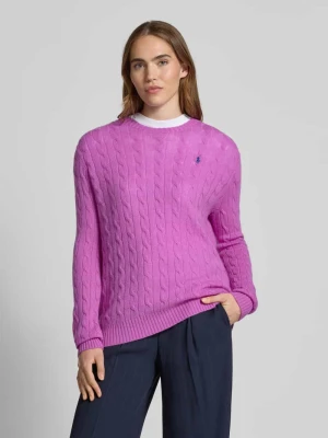 Sweter wełniany ze ściegiem warkoczowym Polo Ralph Lauren