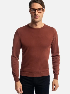 SWETER WILTON Z OKRĄGŁYM DEKOLTEM CEGLASTY Recman