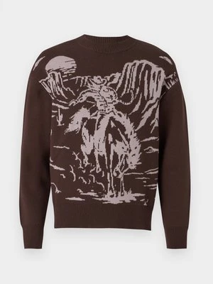 Sweter Wrangler ciemnobrązowy
