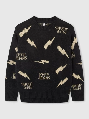 Pepe Jeans Sweter "Xena" w kolorze beżowo-czarnym rozmiar: 128