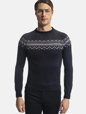 SWETER XMAS ANSO Z OKRĄGŁYM DEKOLTEM GRANAT Recman