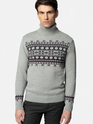 SWETER XMAS NATALE GOLF SZARY Z BAWEŁNĄ Recman