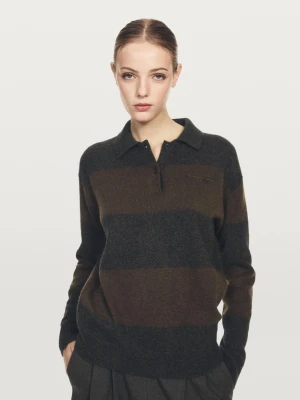 Sweter Z 100% Kaszmiru Z Kieszenią - Szary Antracytowy - - Massimo Dutti - Kobieta
